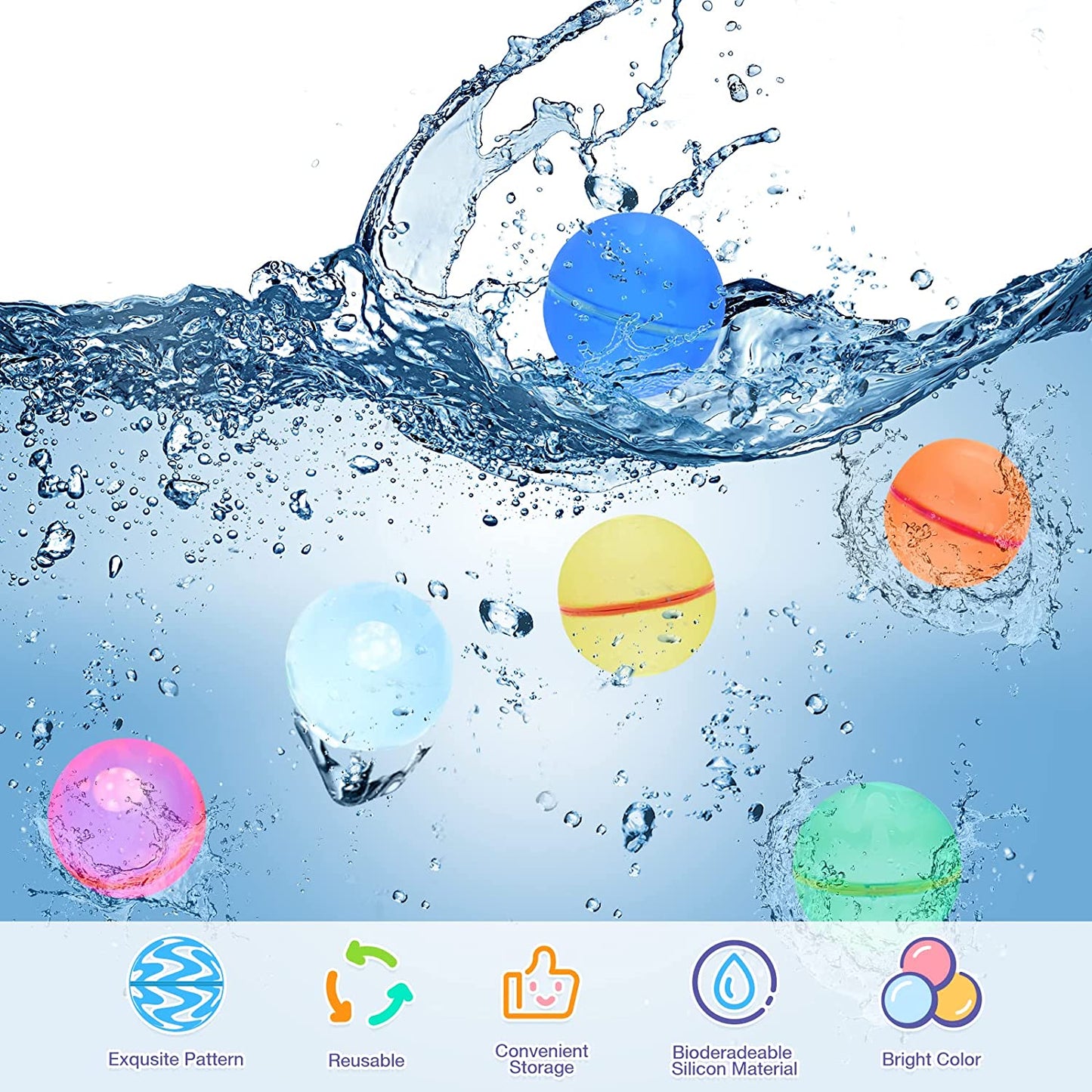 Aurahaus Reusable Water Balloons (12 pcs)